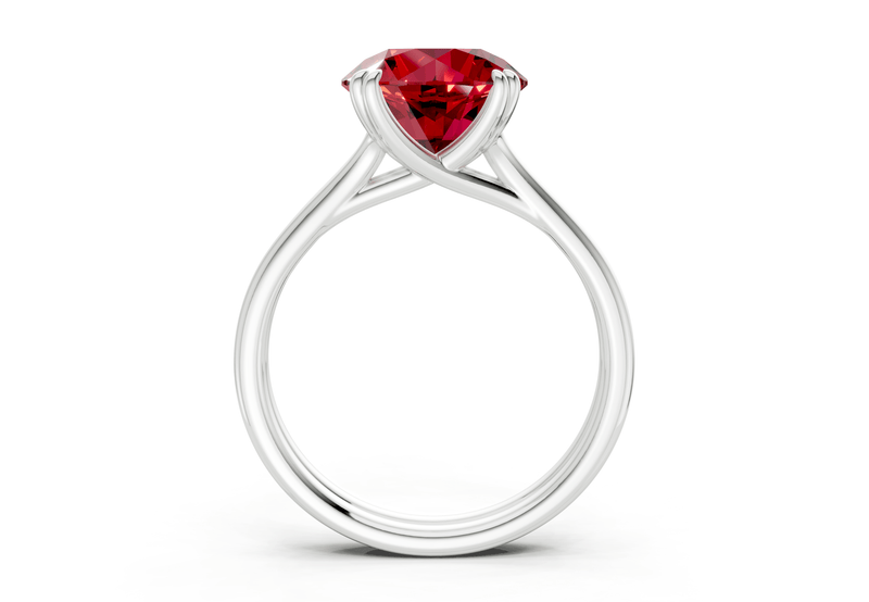 Audrey Ruby Gemstone Solitaire Round Cut 3.1mm Engagement Ring - Ring Premier