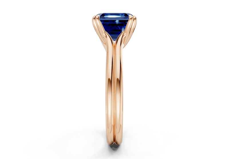 Audrey Sapphire Gemstone Solitaire Asscher Cut 3.1mm Engagement Ring - Ring Premier