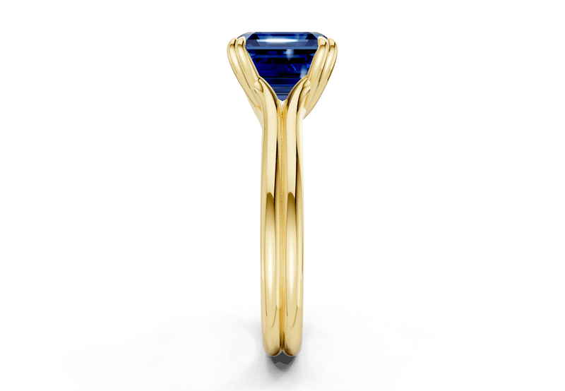 Audrey Sapphire Gemstone Solitaire Asscher Cut 3.1mm Engagement Ring - Ring Premier