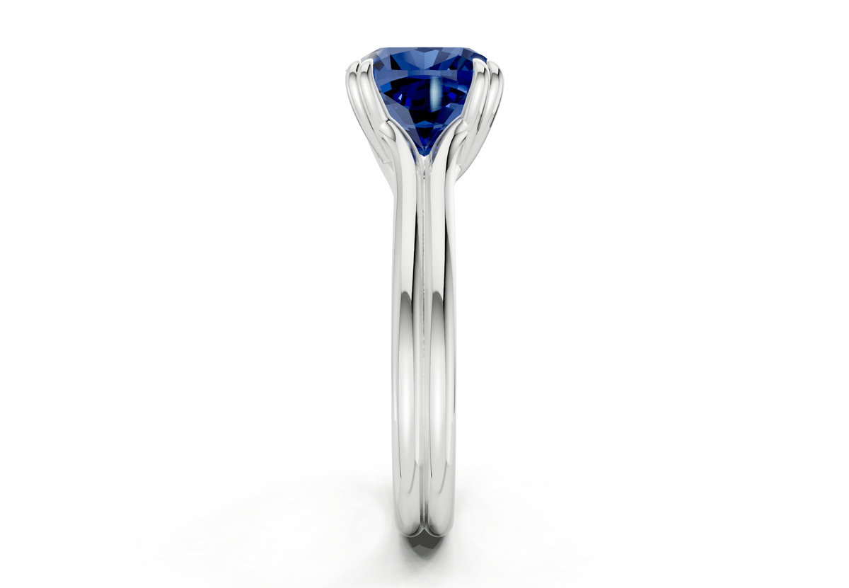Audrey Sapphire Gemstone Solitaire Cushion Squareuare Cut 3.1mm Engagement Ring
