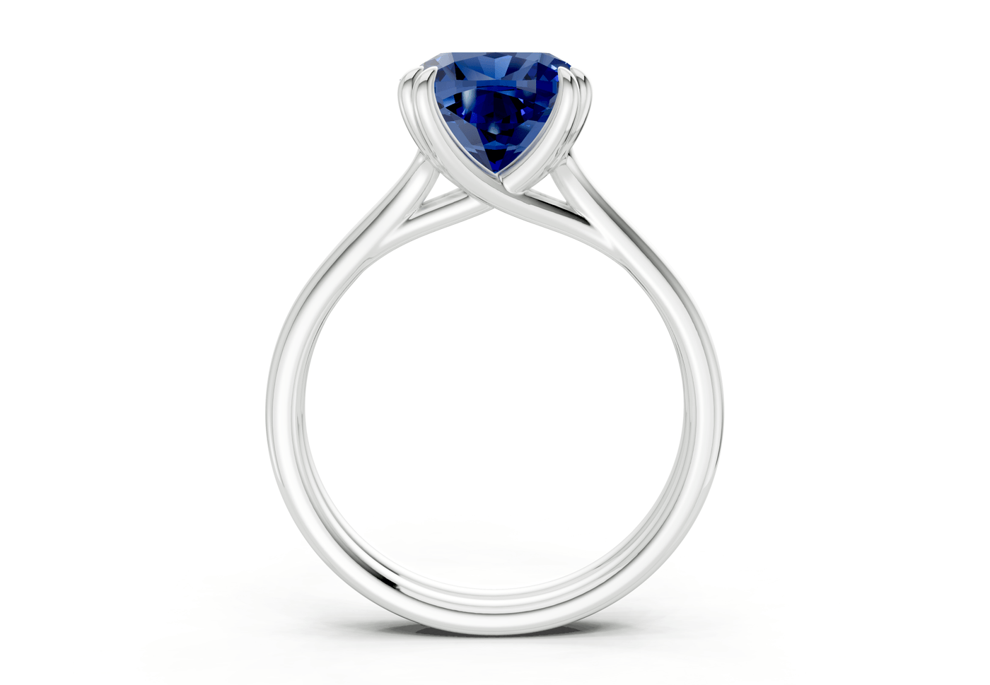Audrey Sapphire Gemstone Solitaire Cushion Squareuare Cut 3.1mm Engagement Ring