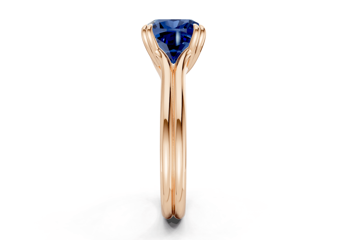 Audrey Sapphire Gemstone Solitaire Cushion Squareuare Cut 3.1mm Engagement Ring