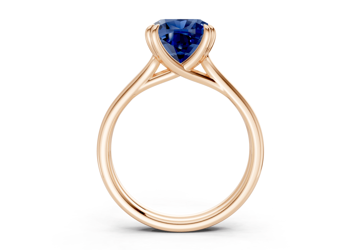 Audrey Sapphire Gemstone Solitaire Cushion Squareuare Cut 3.1mm Engagement Ring