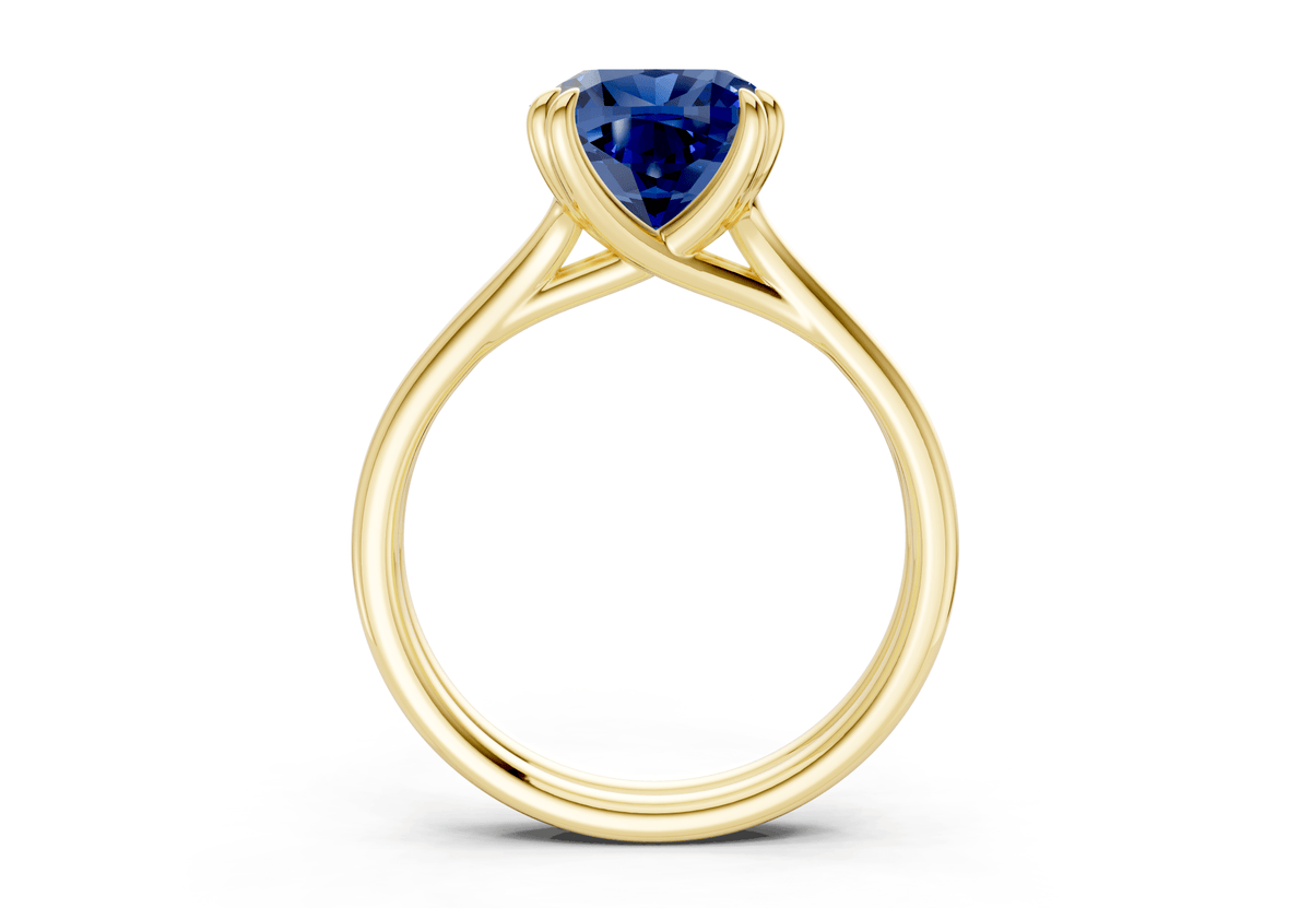 Audrey Sapphire Gemstone Solitaire Cushion Squareuare Cut 3.1mm Engagement Ring