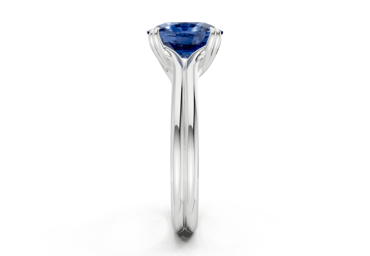 Audrey Sapphire Gemstone Solitaire Elongated Cushion Cut 3.1mm Engagement Ring