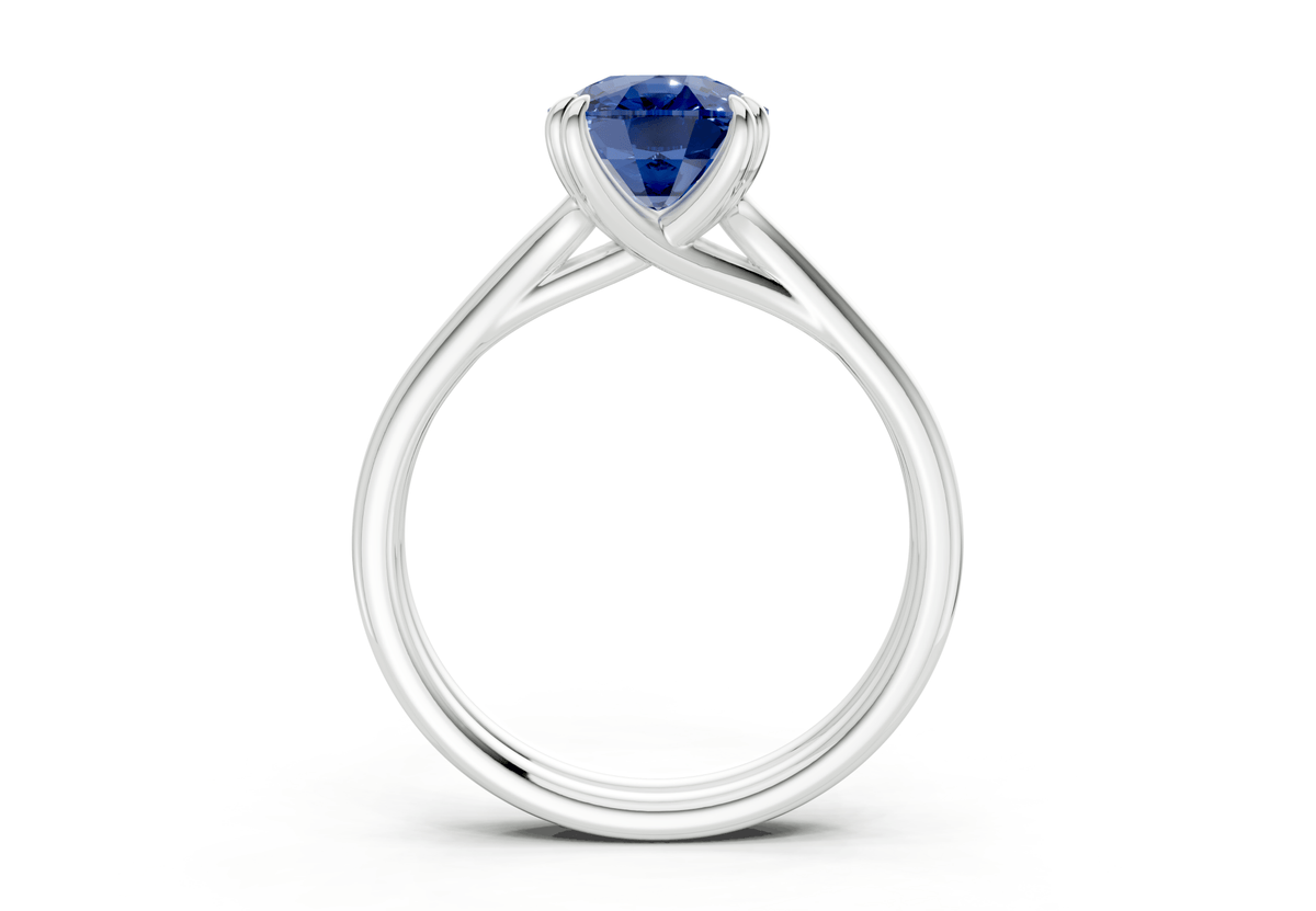 Audrey Sapphire Gemstone Solitaire Elongated Cushion Cut 3.1mm Engagement Ring