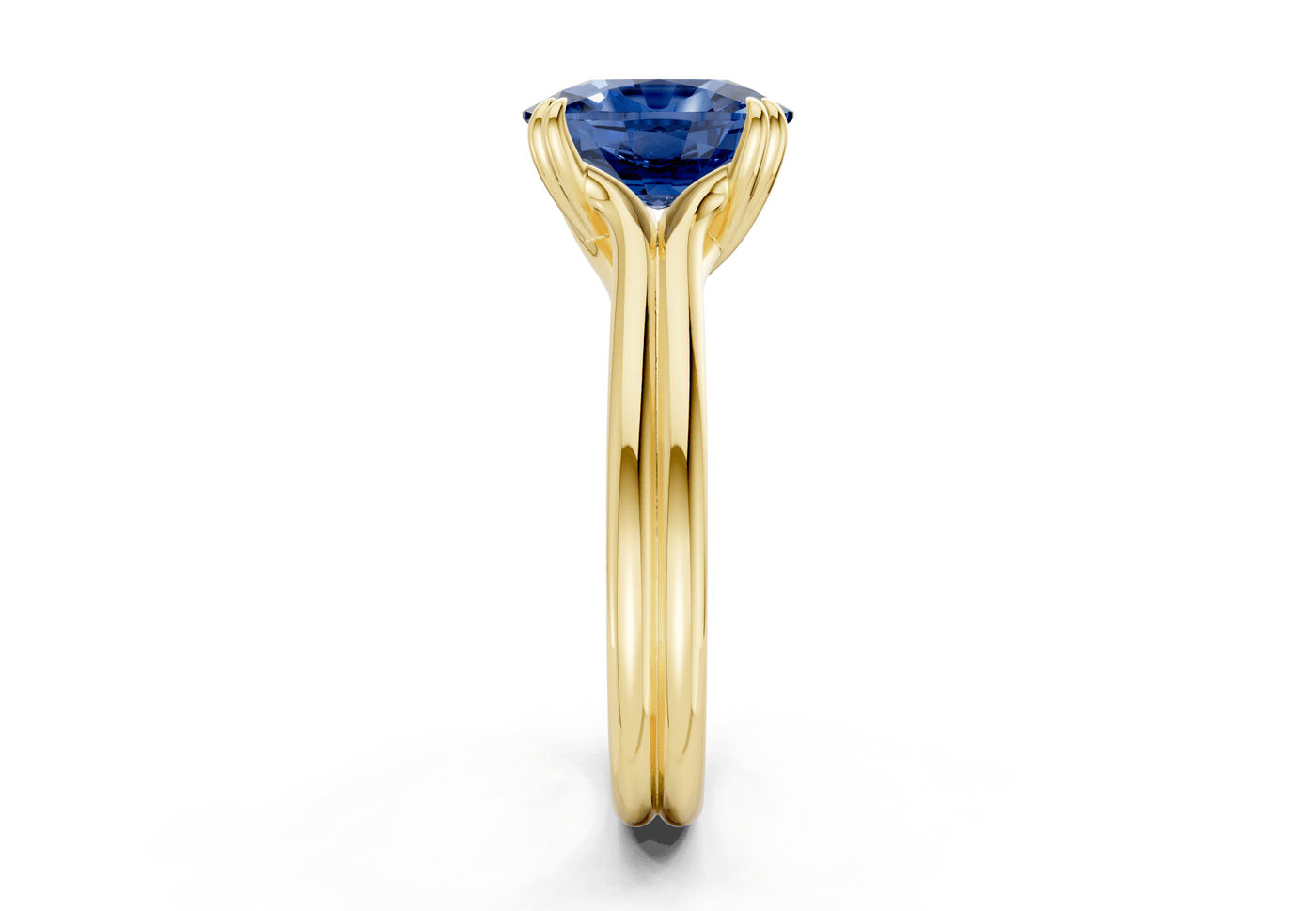 Audrey Sapphire Gemstone Solitaire Elongated Cushion Cut 3.1mm Engagement Ring