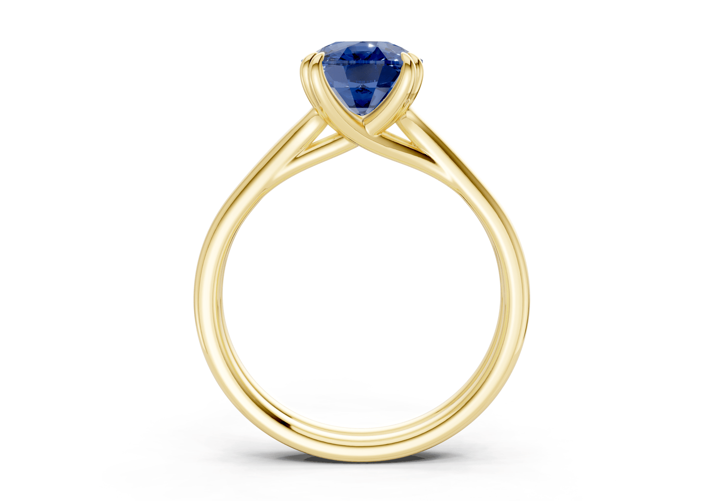 Audrey Sapphire Gemstone Solitaire Elongated Cushion Cut 3.1mm Engagement Ring - Ring Premier
