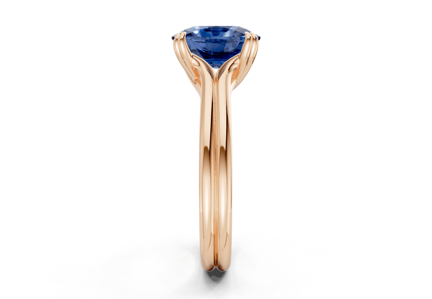 Audrey Sapphire Gemstone Solitaire Elongated Cushion Cut 3.1mm Engagement Ring