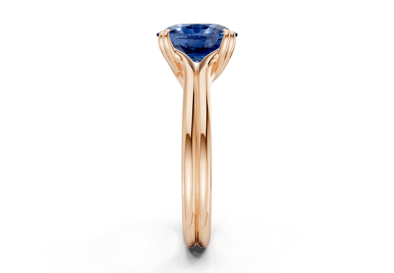 Audrey Sapphire Gemstone Solitaire Elongated Cushion Cut 3.1mm Engagement Ring - Ring Premier