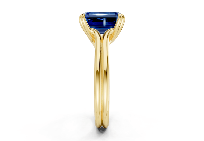 Audrey Sapphire Gemstone Solitaire Emerald Cut 3.1mm Engagement Ring - Ring Premier