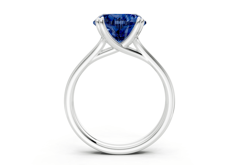 Audrey Sapphire Gemstone Solitaire Heart Cut 3.1mm Engagement Ring - Ring Premier