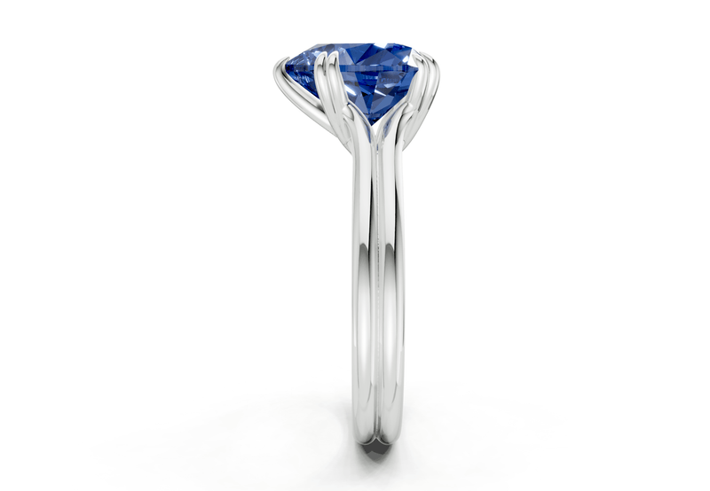 Audrey Sapphire Gemstone Solitaire Heart Cut 3.1mm Engagement Ring - Ring Premier