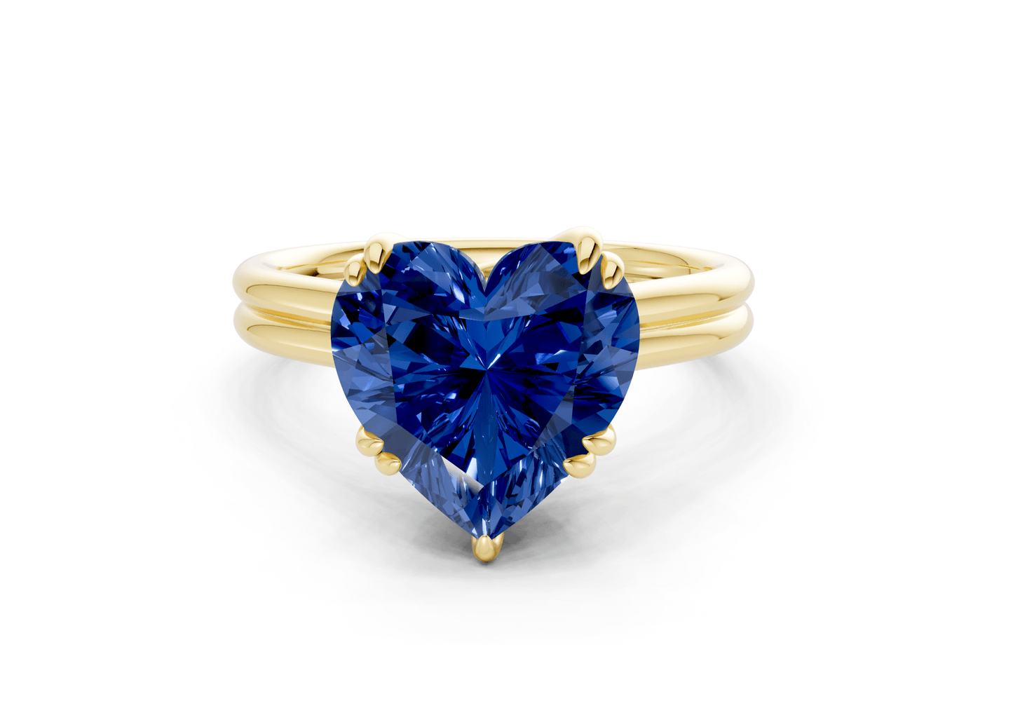 Audrey Sapphire Gemstone Solitaire Heart Cut 3.1mm Engagement Ring - Ring Premier
