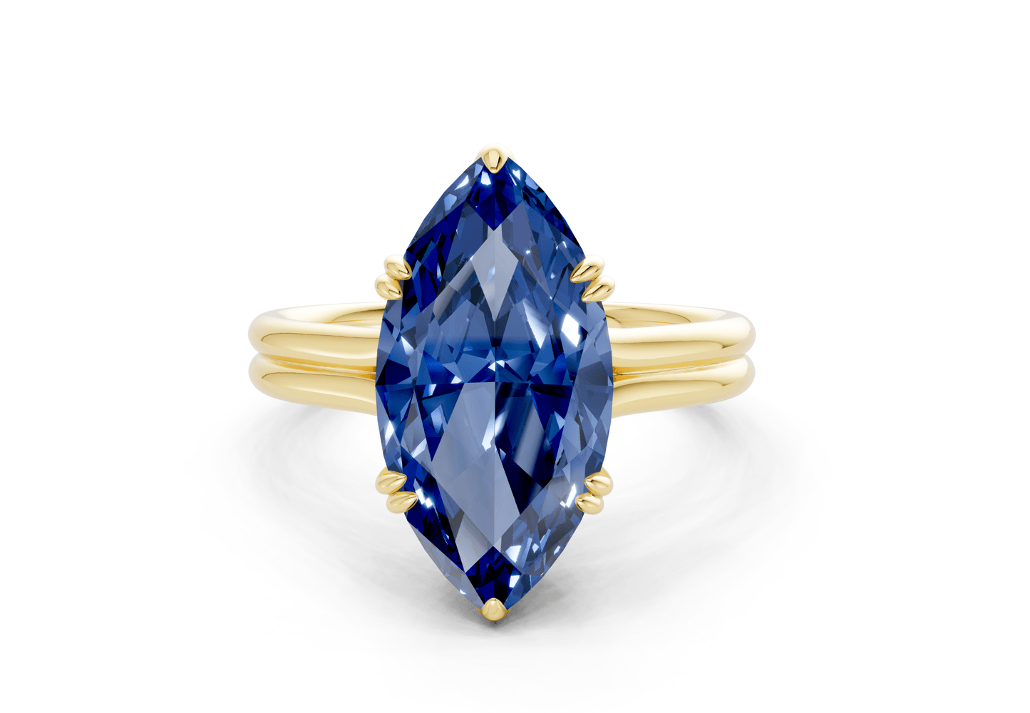 Audrey Sapphire Gemstone Solitaire Marquise Cut 3.1mm Engagement Ring - Ring Premier