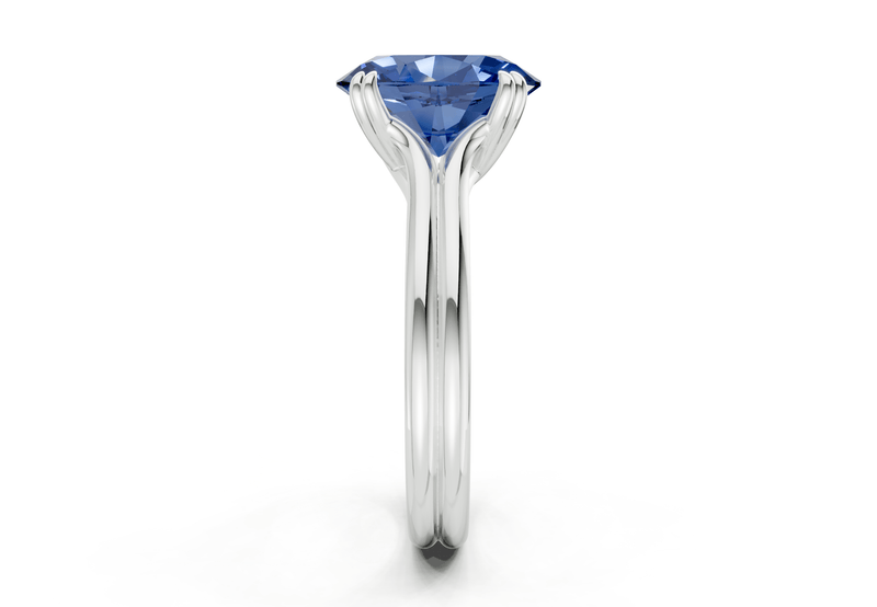 Audrey Sapphire Gemstone Solitaire Oval Cut 3.1mm Engagement Ring - Ring Premier