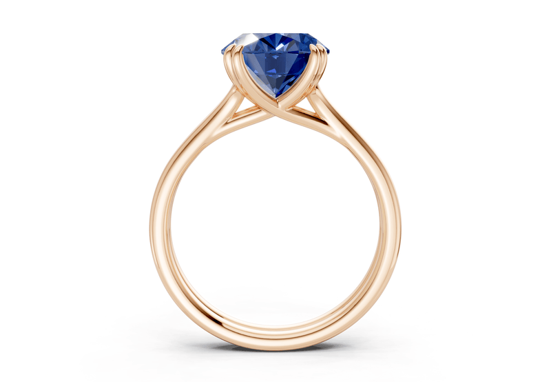 Audrey Sapphire Gemstone Solitaire Oval Cut 3.1mm Engagement Ring - Ring Premier