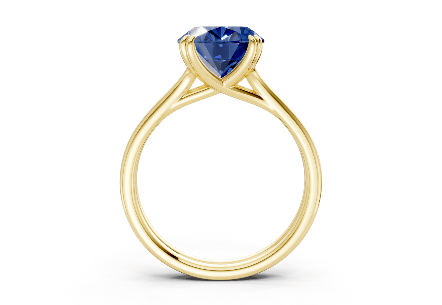 Audrey Sapphire Gemstone Solitaire Oval Cut 3.1mm Engagement Ring - Ring Premier