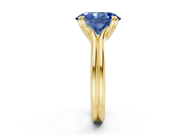Audrey Sapphire Gemstone Solitaire Oval Cut 3.1mm Engagement Ring - Ring Premier