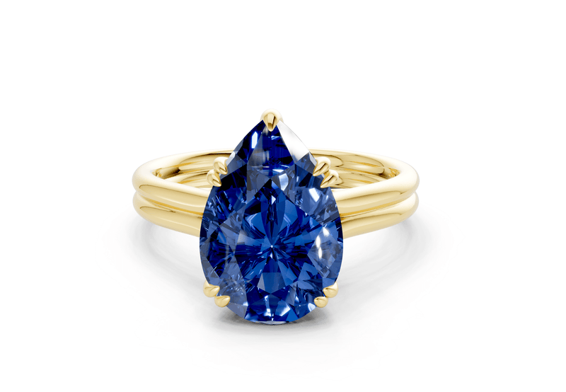 Audrey Sapphire Gemstone Solitaire Pear Cut 3.1mm Engagement Ring