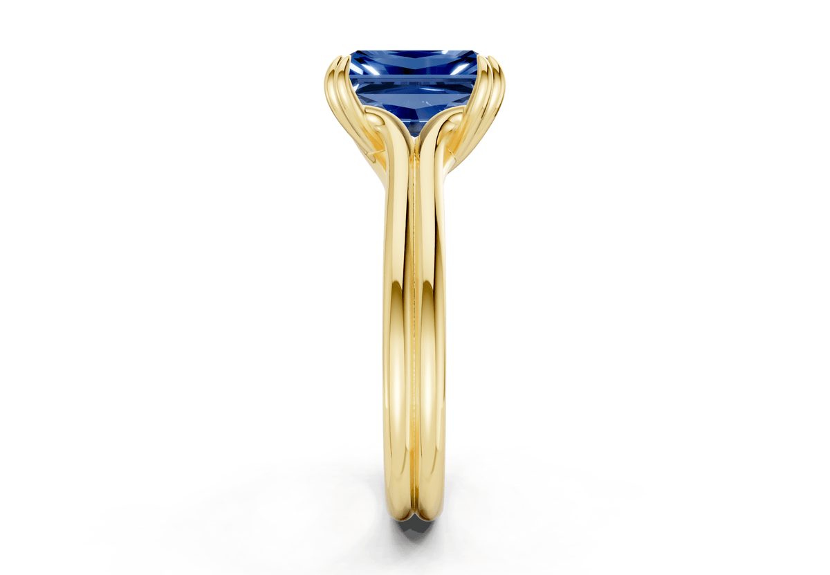 Audrey Sapphire Gemstone Solitaire Radiant Cut 3.1mm Engagement Ring