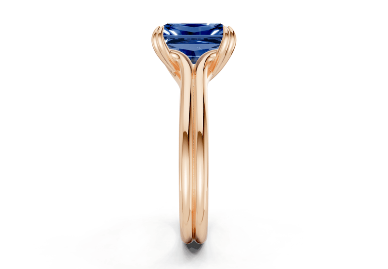 Audrey Sapphire Gemstone Solitaire Radiant Cut 3.1mm Engagement Ring - Ring Premier