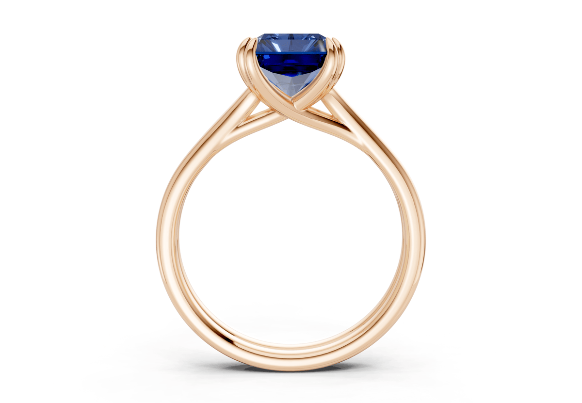 Audrey Sapphire Gemstone Solitaire Radiant Cut 3.1mm Engagement Ring