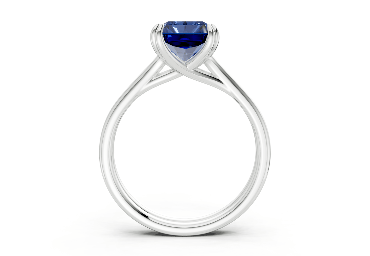 Audrey Sapphire Gemstone Solitaire Radiant Cut 3.1mm Engagement Ring
