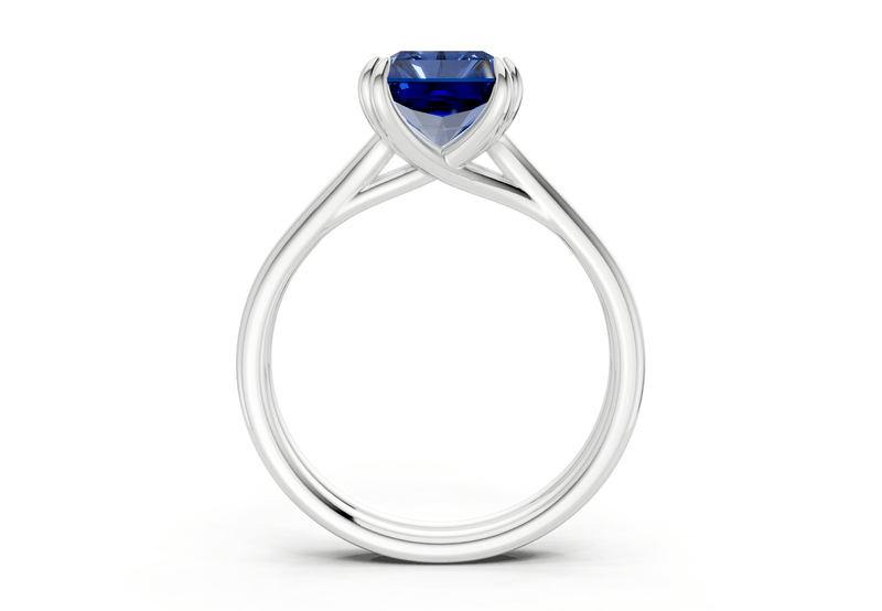 Audrey Sapphire Gemstone Solitaire Radiant Cut 3.1mm Engagement Ring - Ring Premier