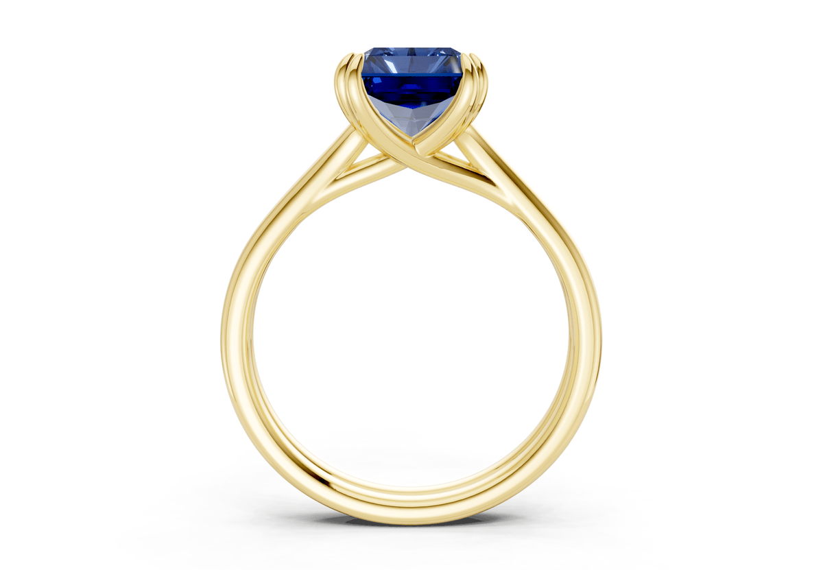 Audrey Sapphire Gemstone Solitaire Radiant Cut 3.1mm Engagement Ring