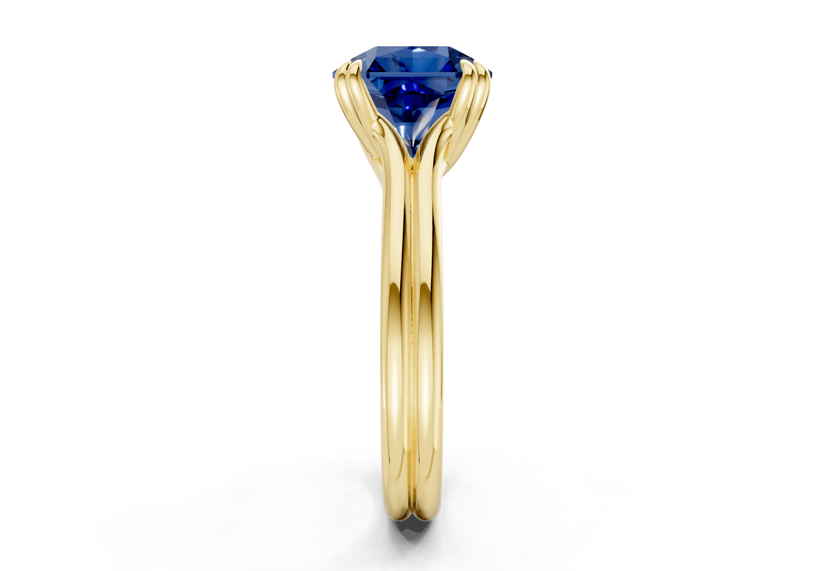 Audrey Sapphire Gemstone Solitaire Radiant Squareuare Cut 3.1mm Engagement Ring