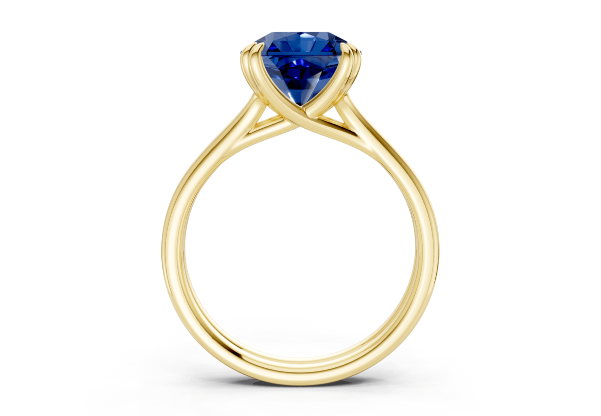 Audrey Sapphire Gemstone Solitaire Radiant Squareuare Cut 3.1mm Engagement Ring