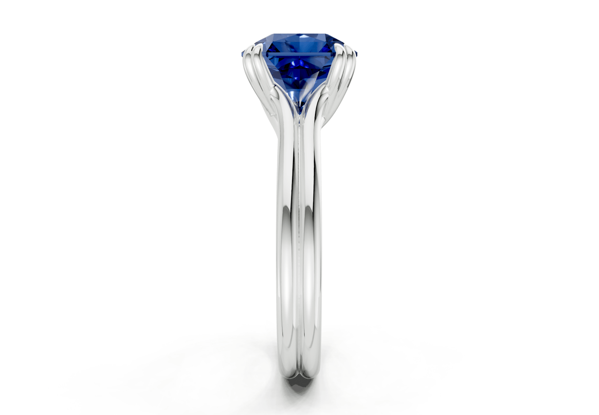 Audrey Sapphire Gemstone Solitaire Radiant Squareuare Cut 3.1mm Engagement Ring