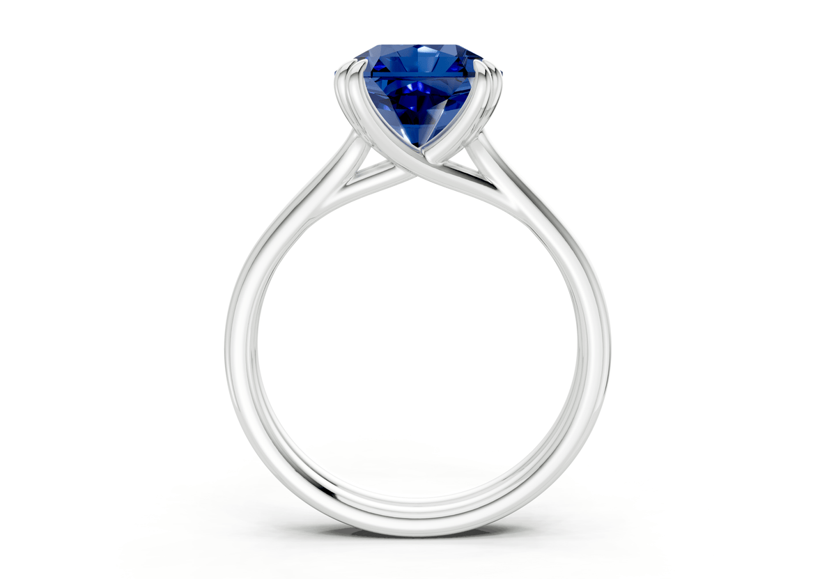 Audrey Sapphire Gemstone Solitaire Radiant Squareuare Cut 3.1mm Engagement Ring