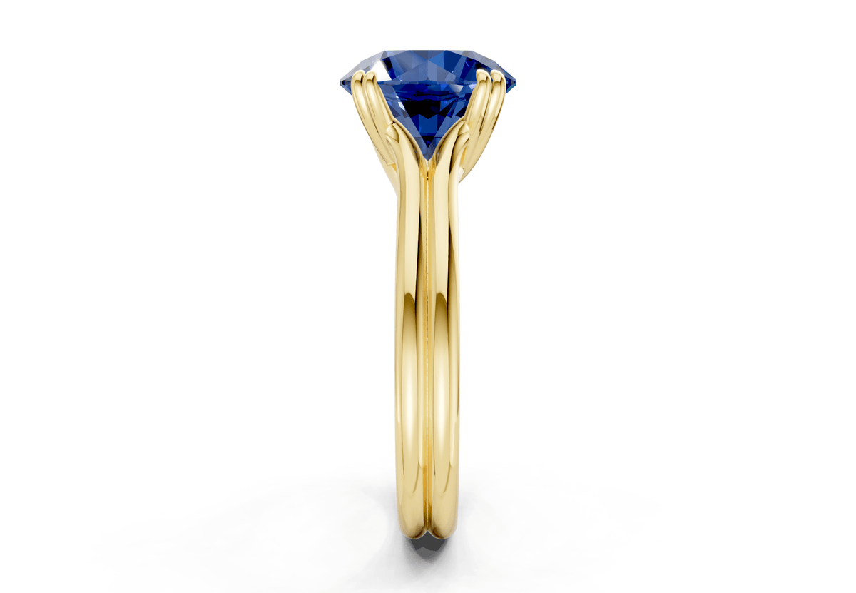 Audrey Sapphire Gemstone Solitaire Round Cut 3.1mm Engagement Ring