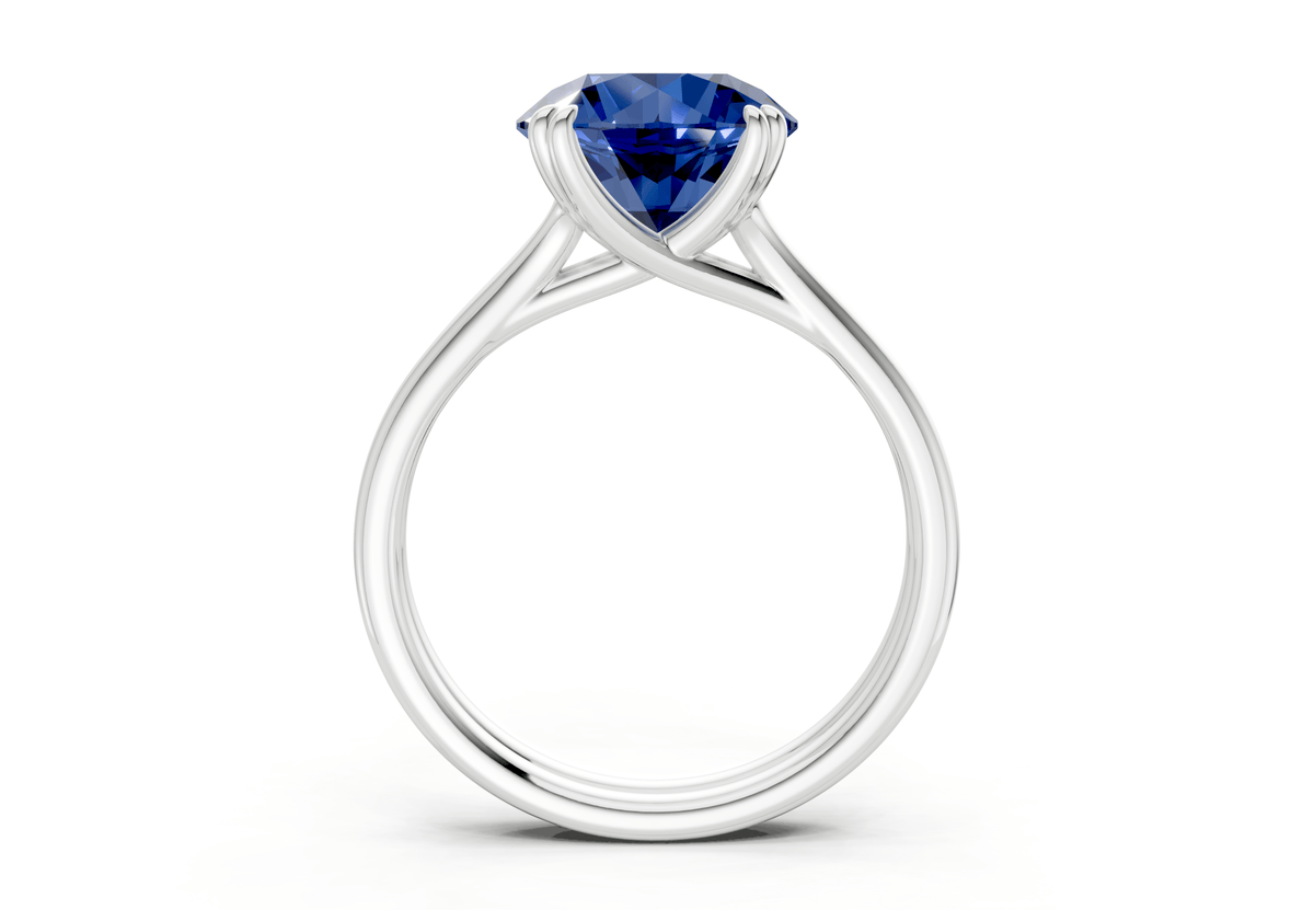 Audrey Sapphire Gemstone Solitaire Round Cut 3.1mm Engagement Ring