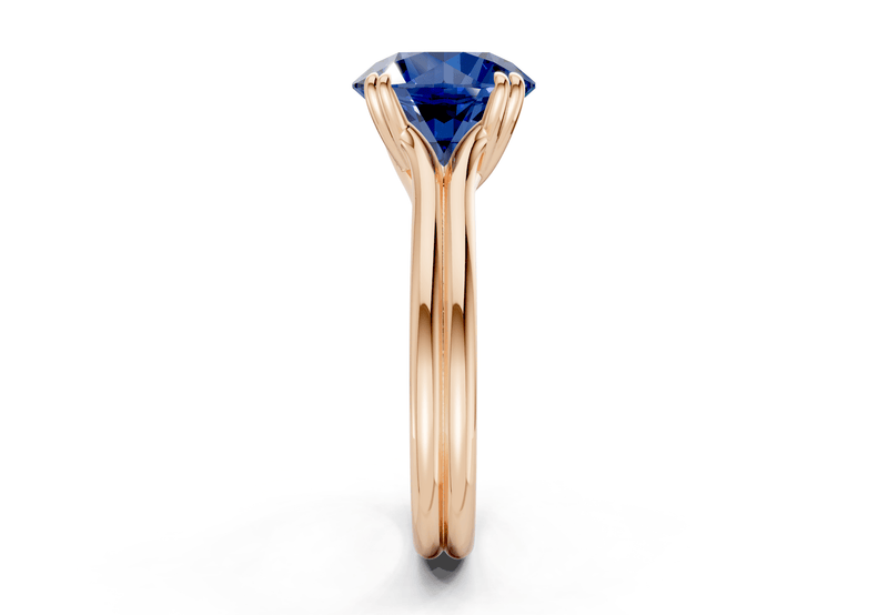 Audrey Sapphire Gemstone Solitaire Round Cut 3.1mm Engagement Ring - Ring Premier