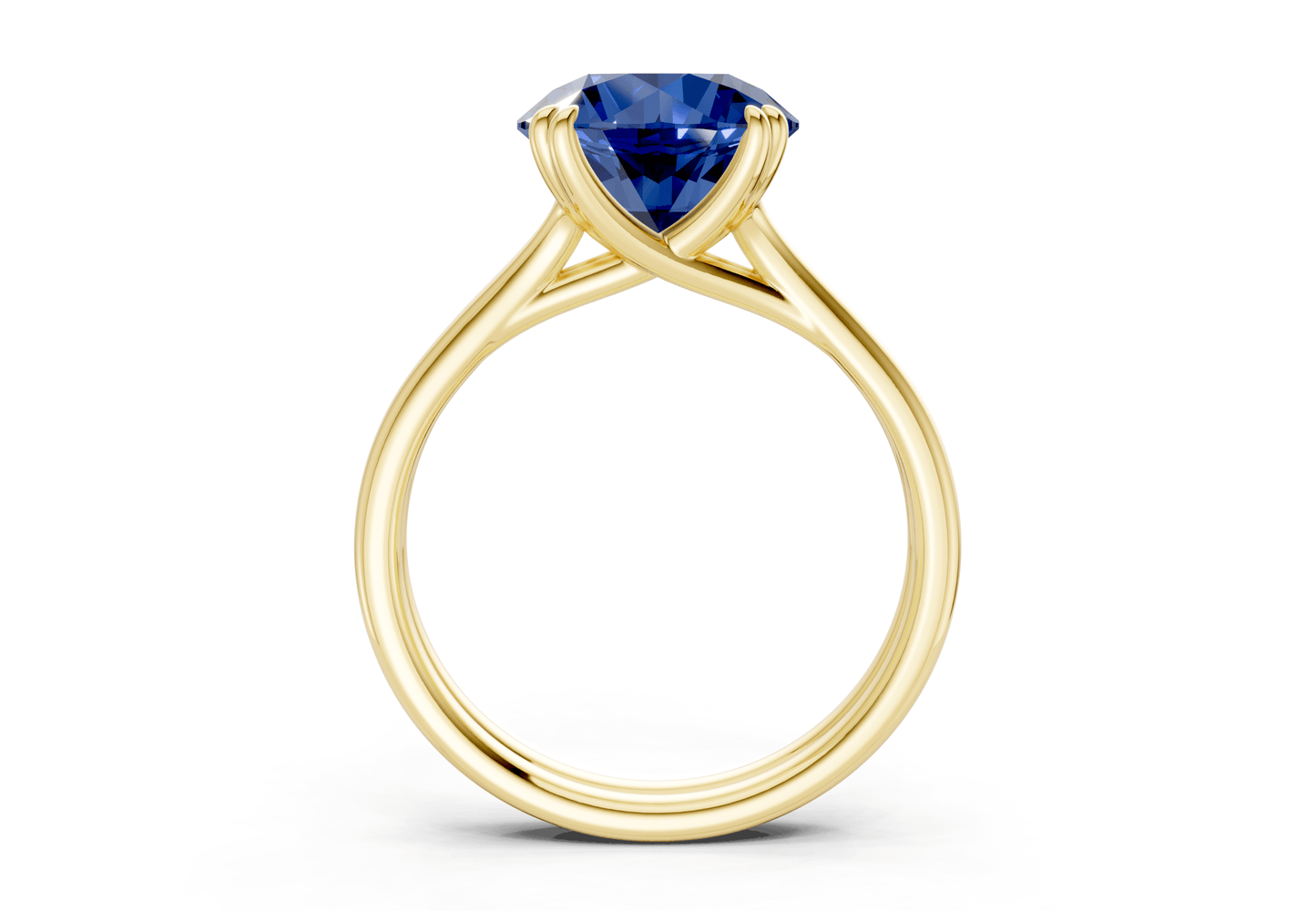 Audrey Sapphire Gemstone Solitaire Round Cut 3.1mm Engagement Ring - Ring Premier