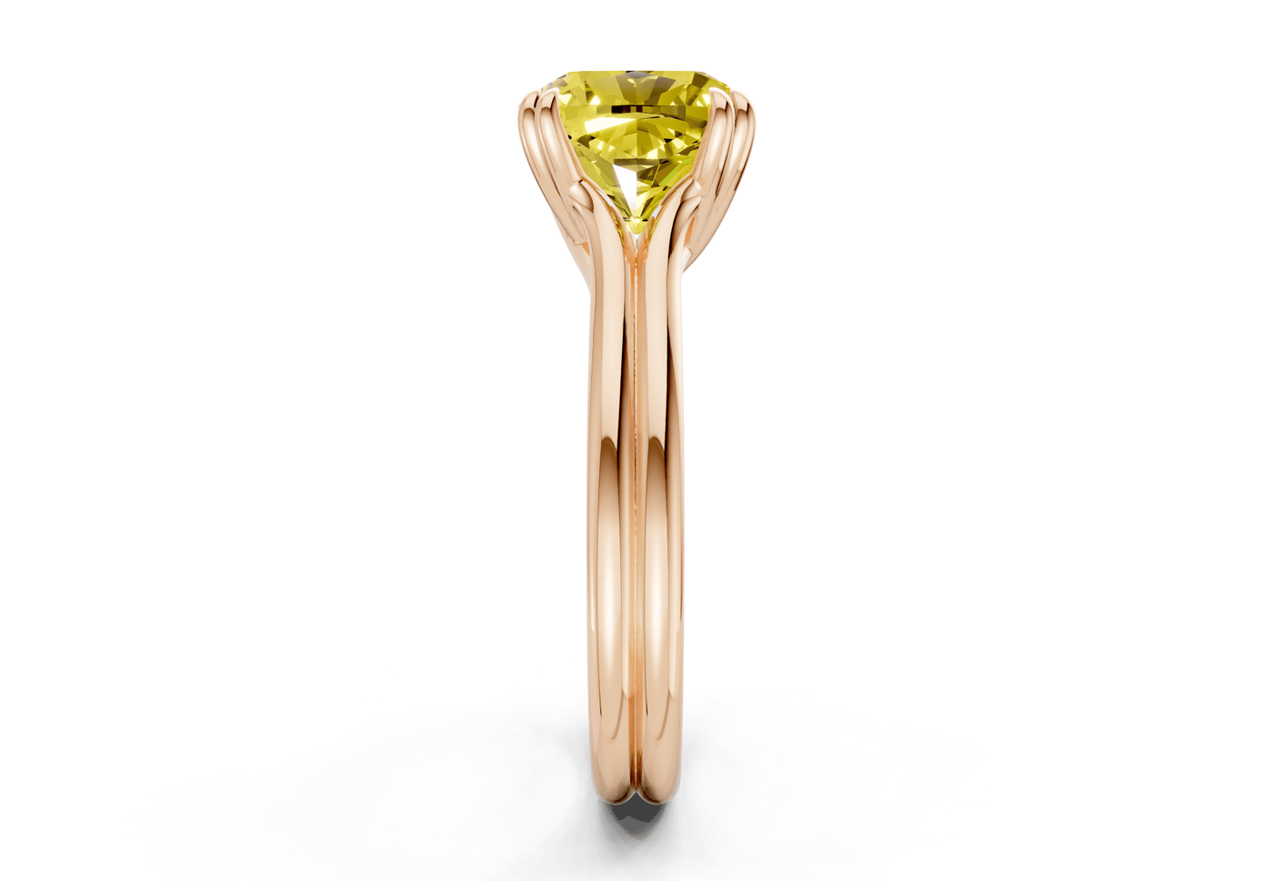 Audrey Yellow Diamond Solitaire Cushion Squareuare Cut 3.1mm Engagement Ring