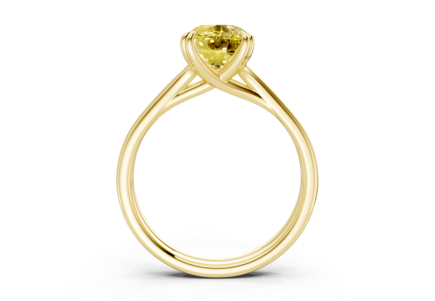 Audrey Yellow Diamond Solitaire Elongated Cushion Cut 3.1mm Engagement Ring