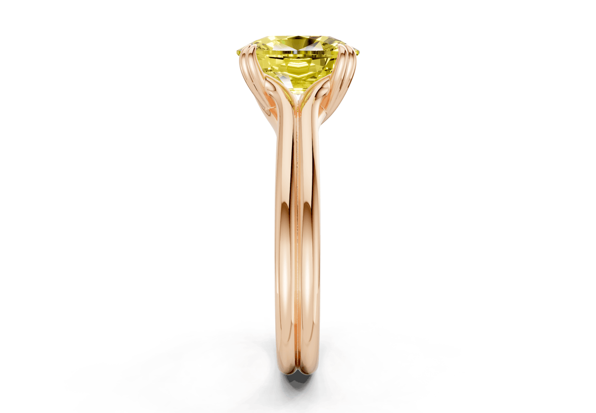 Audrey Yellow Diamond Solitaire Elongated Cushion Cut 3.1mm Engagement Ring