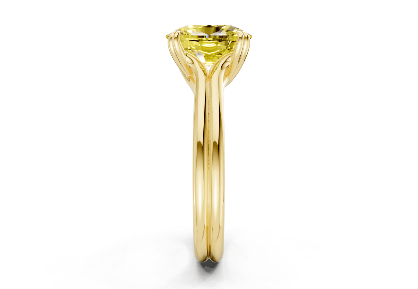 Audrey Yellow Diamond Solitaire Elongated Cushion Cut 3.1mm Engagement Ring