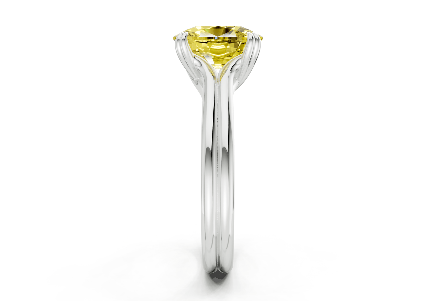 Audrey Yellow Diamond Solitaire Elongated Cushion Cut 3.1mm Engagement Ring
