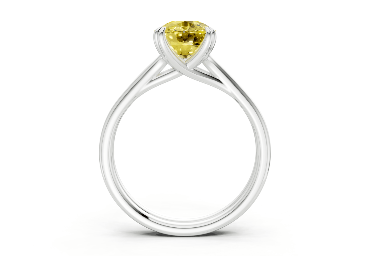 Audrey Yellow Diamond Solitaire Elongated Cushion Cut 3.1mm Engagement Ring