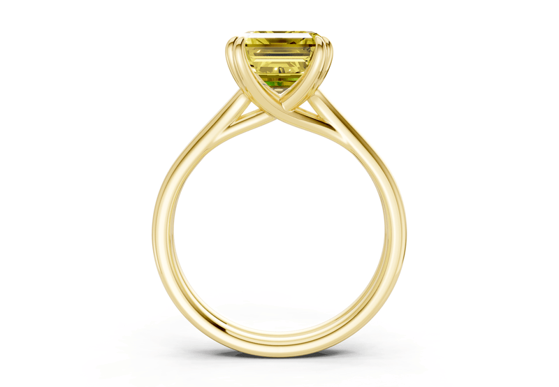 Audrey Yellow Diamond Solitaire Emerald Cut 3.1mm Engagement Ring