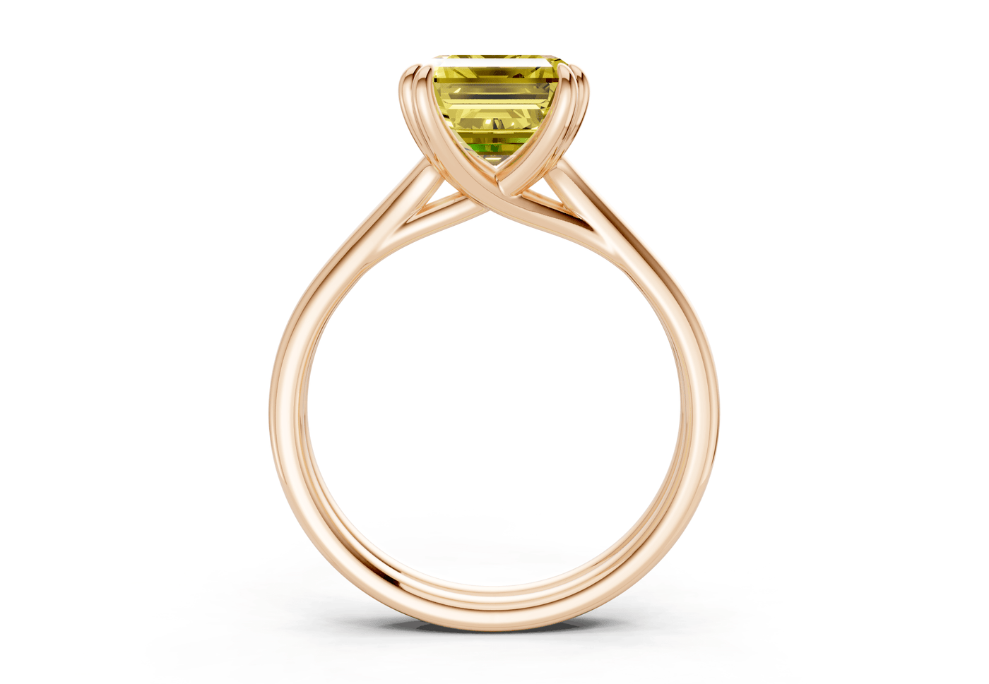 Audrey Yellow Diamond Solitaire Emerald Cut 3.1mm Engagement Ring