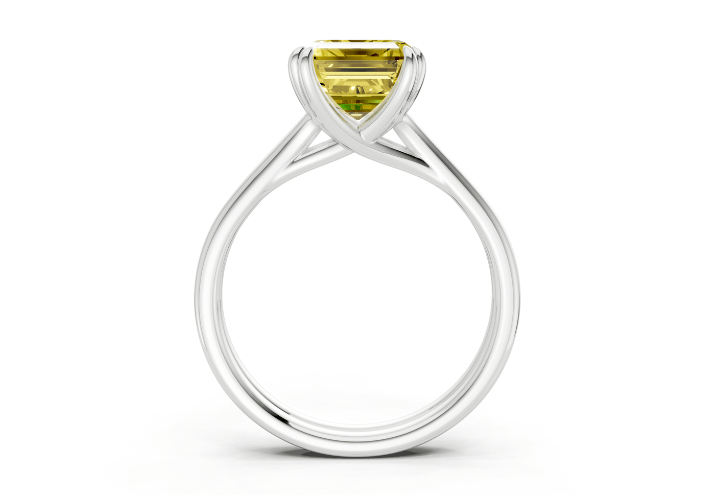 Audrey Yellow Diamond Solitaire Emerald Cut 3.1mm Engagement Ring
