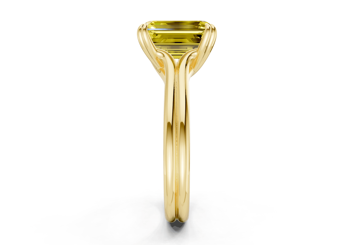 Audrey Yellow Diamond Solitaire Emerald Cut 3.1mm Engagement Ring