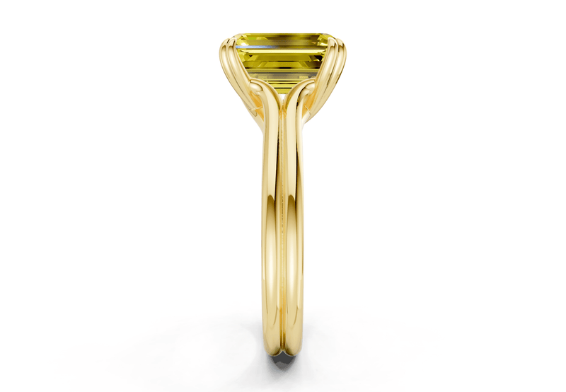 Audrey Yellow Diamond Solitaire Emerald Cut 3.1mm Engagement Ring - Ring Premier
