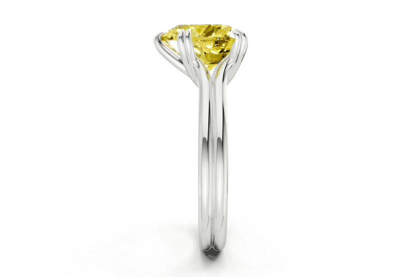Audrey Yellow Diamond Solitaire Heart Cut 3.1mm Engagement Ring - Ring Premier